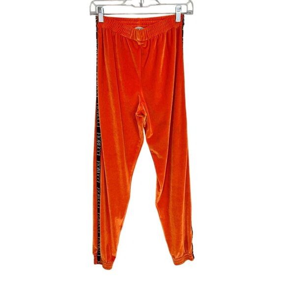 Fiorucci Orange Velvet Logo Sweatpants - Size S - Picture 2 of 7